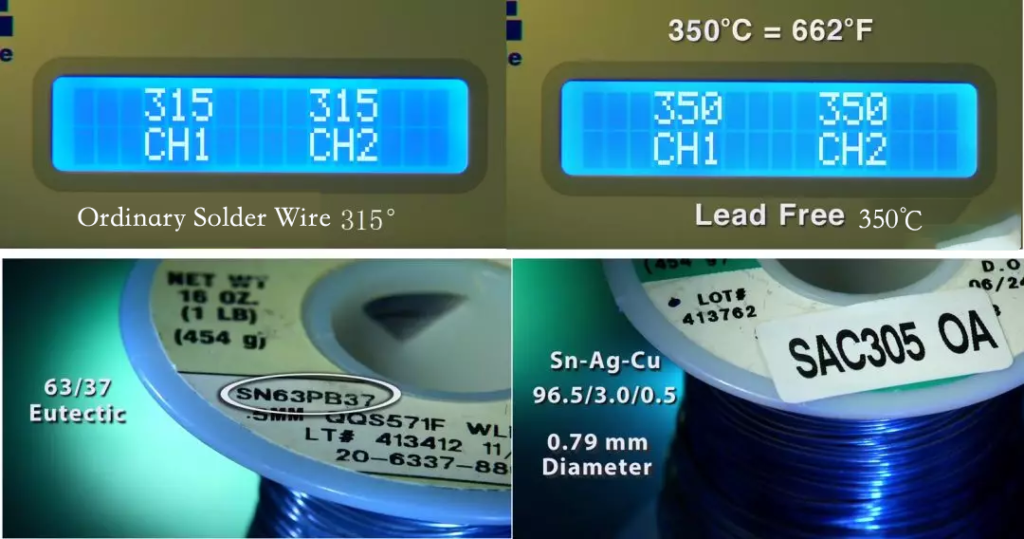 Ordinary solder wire and lead-free solder wire